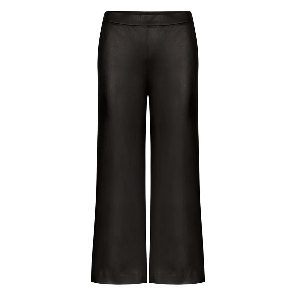 RAFFAELLO ROSSI Black Wide-Leg Faux Leather Pants - Picture 3 of 8